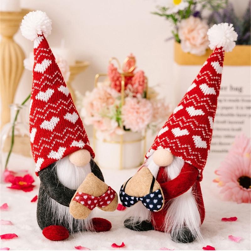 Valentine's Day Gnome Decorations Handmade Gnome Decorations for Table Ornament Valentines Birthday Present