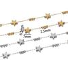 Stainless Steel Vacuum-plated Love Handmade Chain, Moon Star Bead Collarbone Chain DIY Bracelet Necklace Earrings