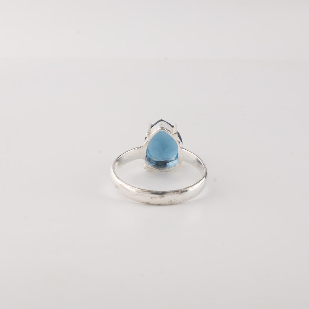London Blue Topaz Gemstone 925 Sterling Silver Statement Jewelry Pretty Ring Gift For Wife RR-81-12