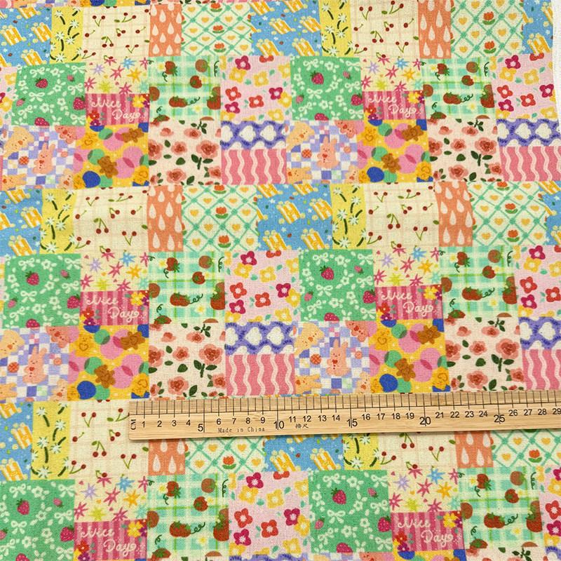 

0.5m/1m/2m Encrypt Cotton Linen Patchwork Printed Fabric For Decorating Tablecloths Curtains Door Curtains DIY Sewing Fabrics 50x150cm