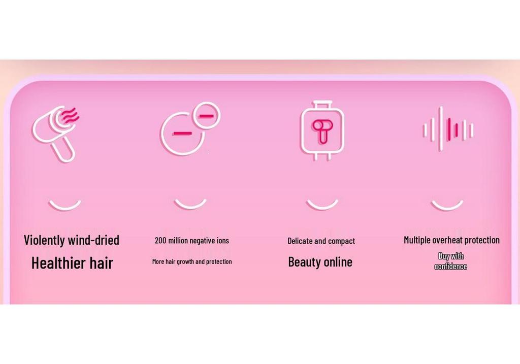 High-Speed Negative Ion Hair Dryer, Hot/Cold Settings, Constant Temperature, Gentle Hair Care, Fast Drying, High Airflow