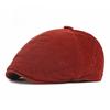 Retro Corduroy Flat Cap for Men Women Vintage British Style 6-Panel Newsboy Hat Unisex Casual Ivy Cabbie Peaked Cap Beret