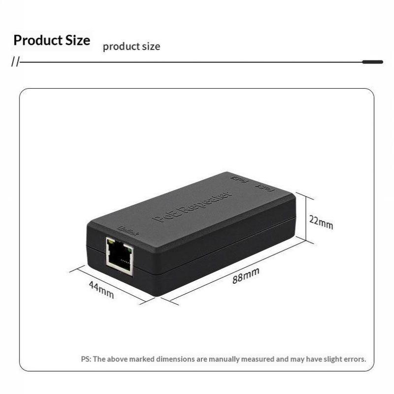 2 Port POE Extender 10/100/1000Mbps IEEE 802.3af Standard 100M Range for Office Security Camera System