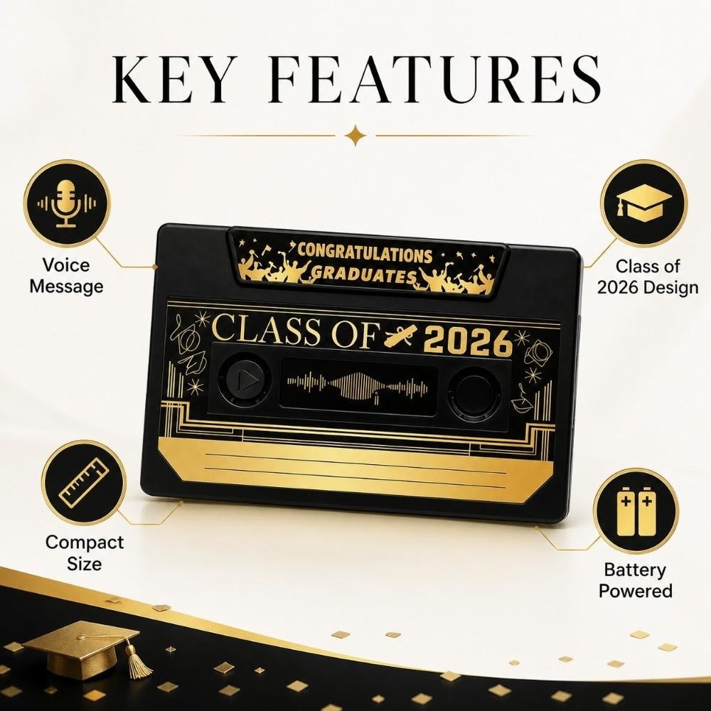 Cassette Tape Style Retro Cassette Card Audio Message Voice Greeting Card Graduation Gift