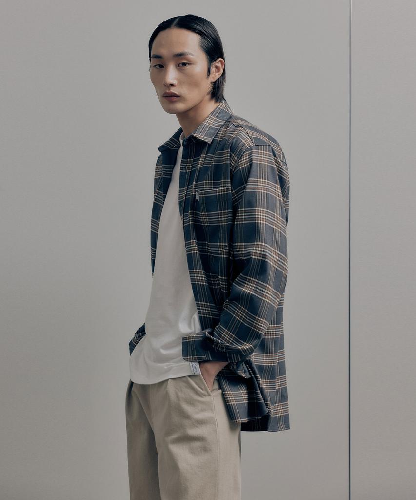 Gachi Check Pattern Loose Fit Overshirt