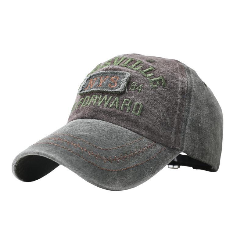 Letter embroidered baseball cap men and women retro versatile outdoor washed cotton cap fishing sun protection cap