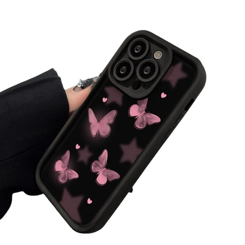 Exclusive for iPhone14 mobile phone case 16promax pink tulip Apple 17 butterfly 13 silicone soft case