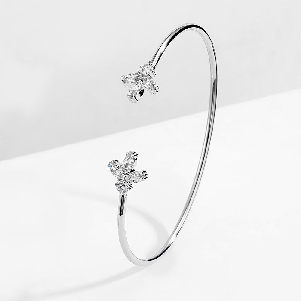 Luxury Geometry Gold Color Cuff Bangles For Women Fashion Cubic Zirconia Bracelets INS Party Everyday Jewlery.