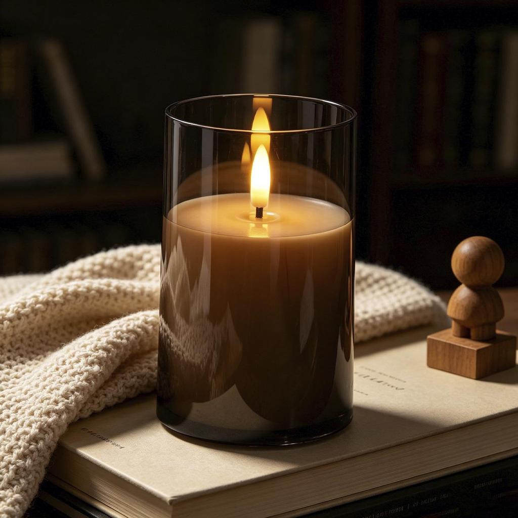 Acrylic Bullet-Shaped Remote-Controlled Flameless Candle Lamp