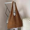 Solid Color Bohemian Knit Tote Bag Large Capacity Hollow Out Crochet for Women Birthday Holiday Gifts