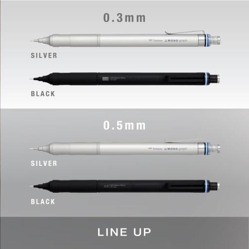Tombow Mechanical Pencil 0.5mm MONO Monograph Fine (Wide Vision/Low Center of Gravity) Black DPA-112B