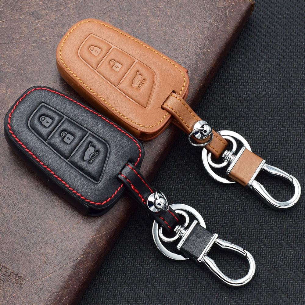 Leather Car Key Cover Bag For Hyundai Santa Fe Sport Equus Genesis Sedan Azera Grandeur Remote Fobs Shell Case Auto Accessories