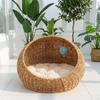 Rattan Design Feline Bed Breathable Container Year-Round for Indoor