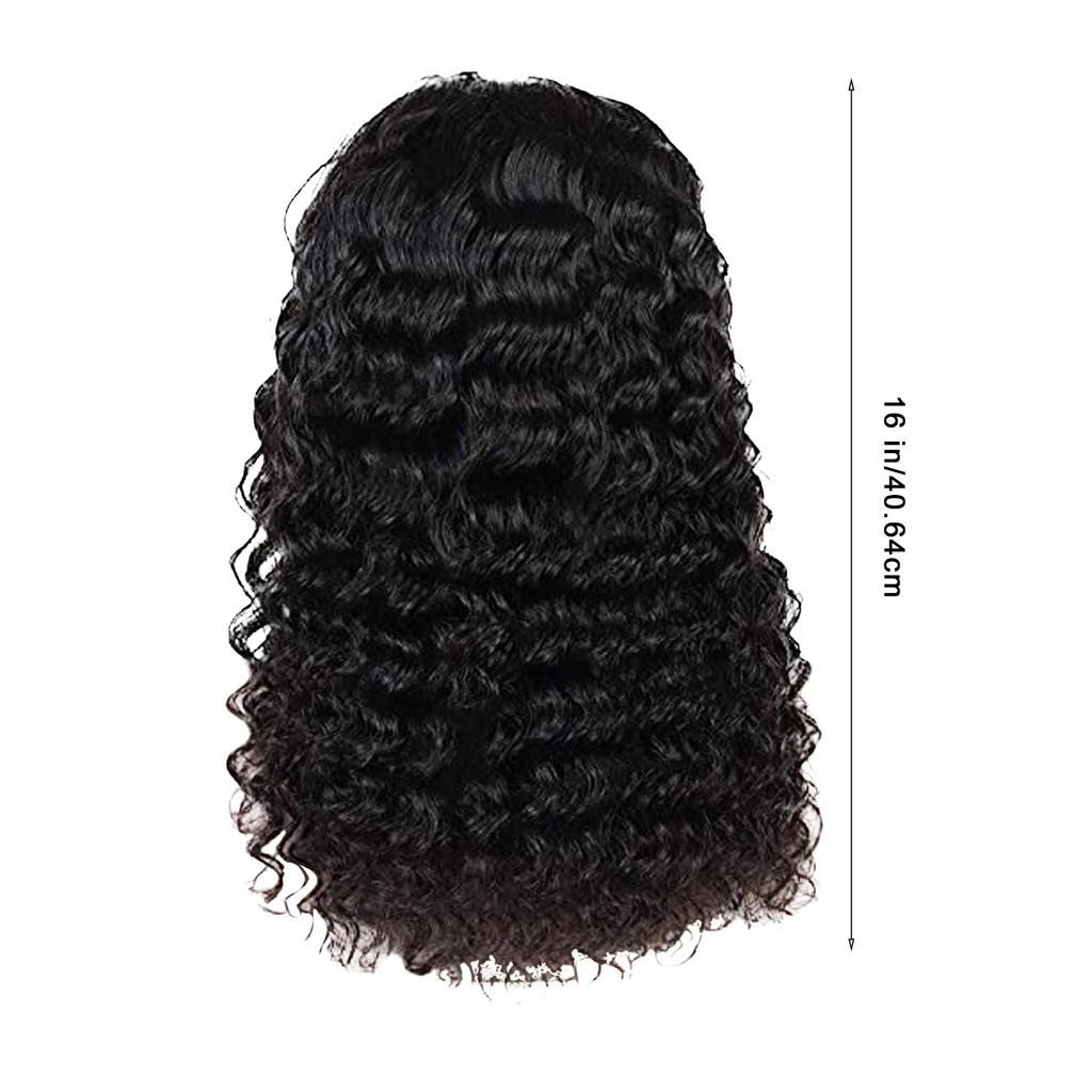 Lace Front Human Hair Wigs Deep Pre Plucked 10% Density Remy Deep Curly