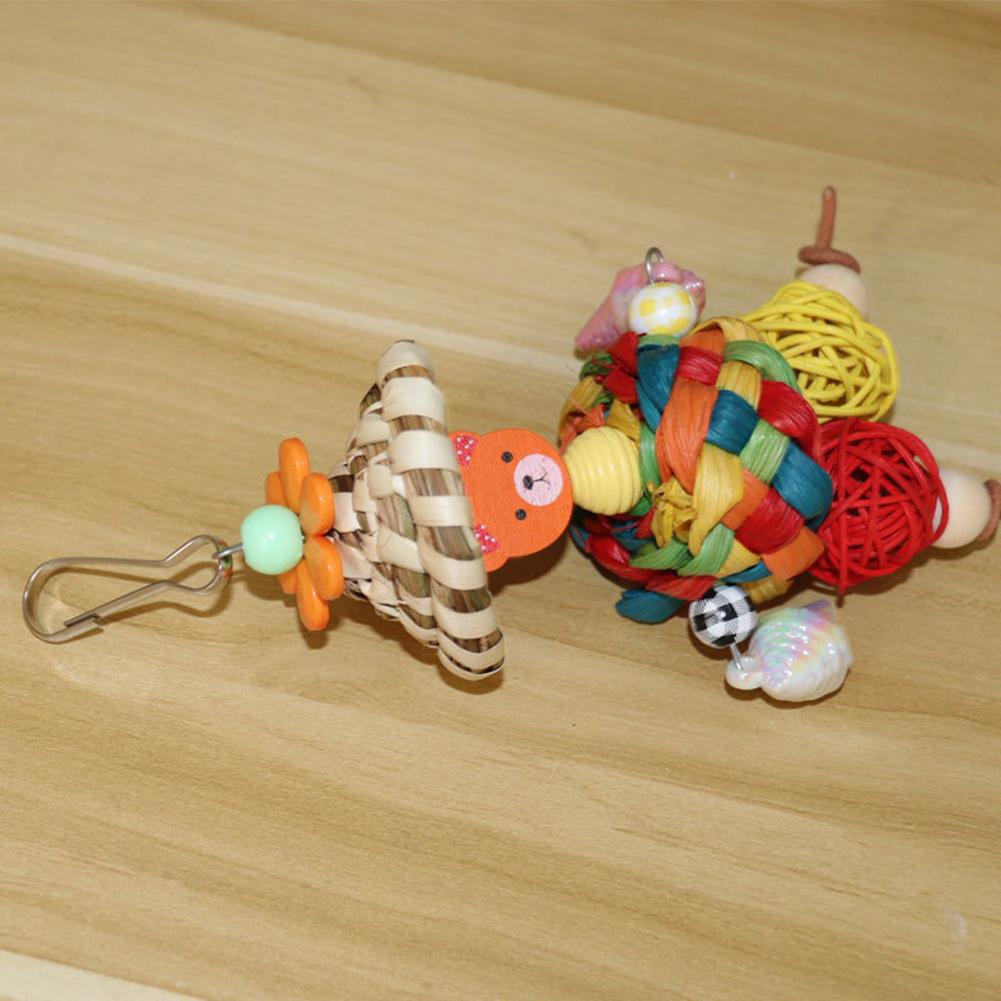 Bird Chewing Toys Parrot Shredder Toy Relieve Boredom Colorful Hanging Scarecrow Parrot Cage Foraging Toy