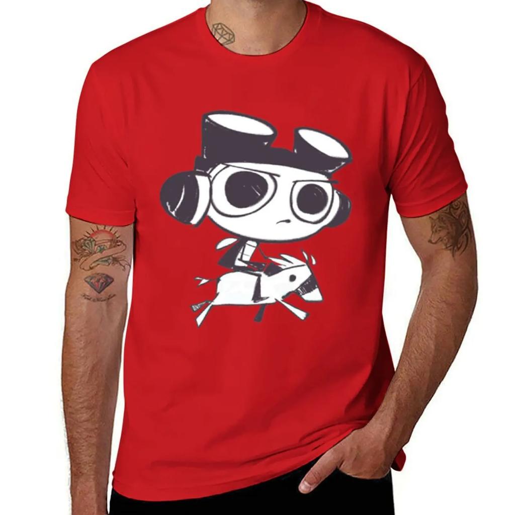 Psychonauts Raz Rides a Pony Sugarcube TShirt Anime Tshirt Tops Vintage T Shirt Unisex