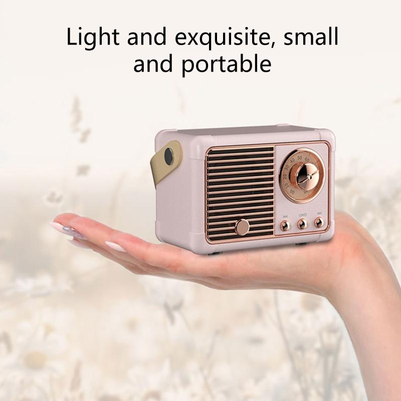 Retro Bluetooth-compatible Radio with Built-in Speaker 2CH HM11 Portable Music Player Elegant & Vintage for Home