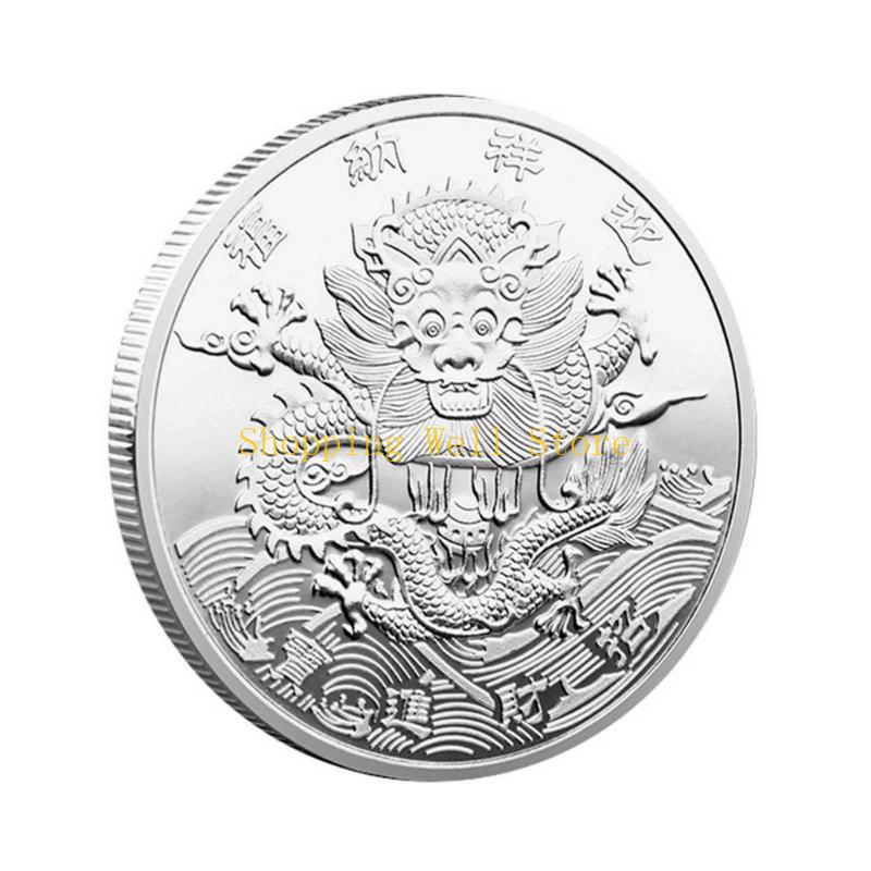 KX4B 2025 Chinese New Year Collectible for Dragon Year Souvenir Plated Coin Metal Lucky Ornament