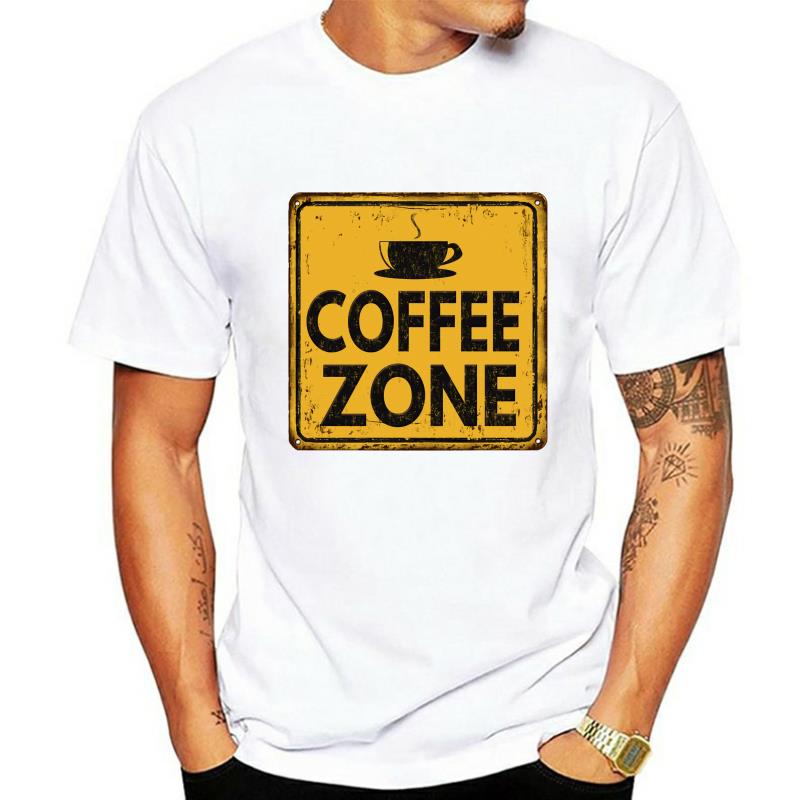 New Unisexs T Shirts Tshirt Medium Fit Coffe Zone Uomo White Unisexiche Corte Garage Tessile Print Round Neck Unisex