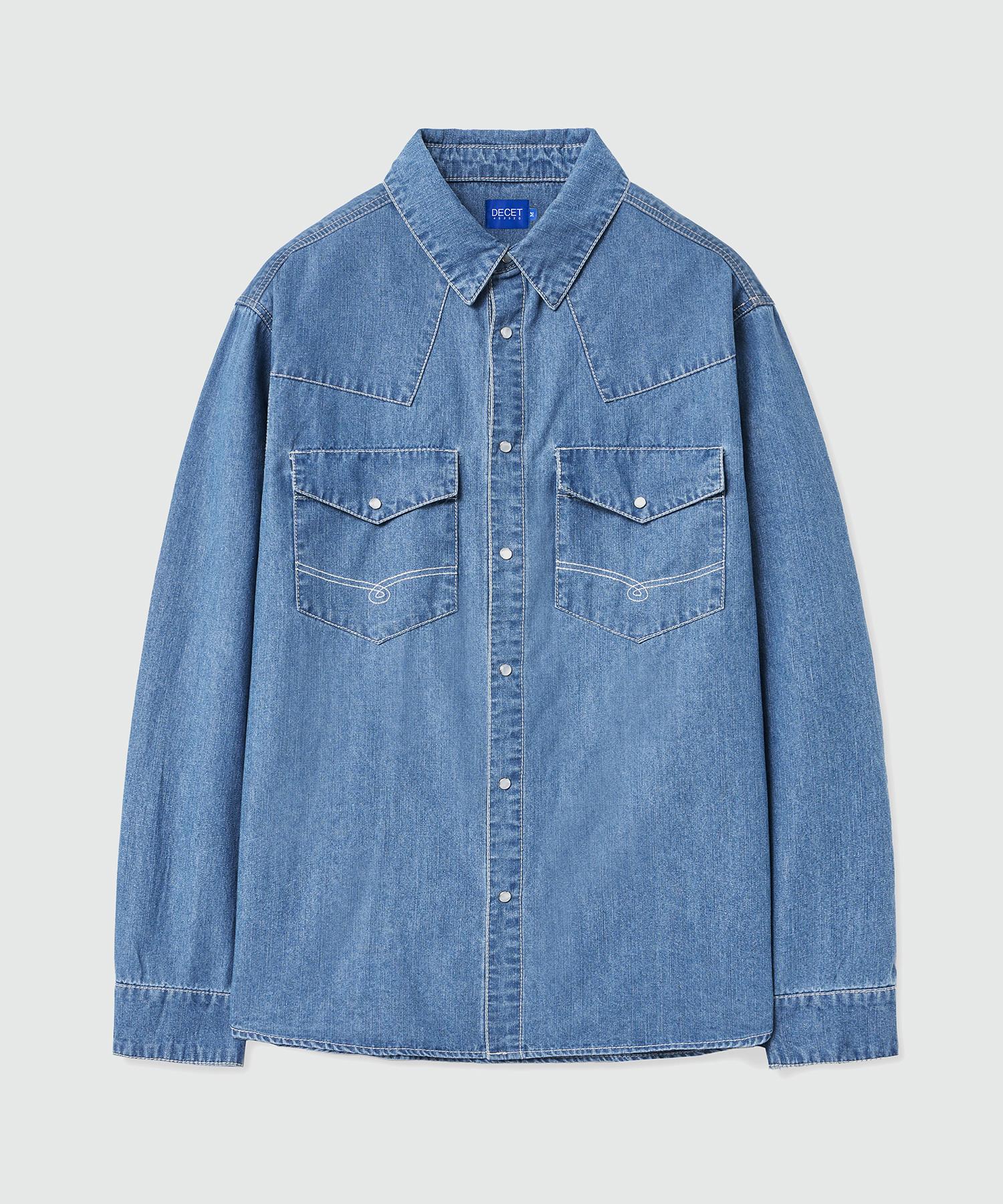 Decet Western Denim Shirts Dcsh002Lightblue Lightblue/S