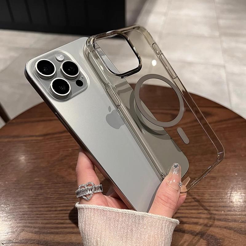 Geeignet für IPhone16Promax Transparente PC Handyhülle, Apple 15 Magnetisch Großes Loch 14 Sturzsichere Vollabdeckung Schutzhülle