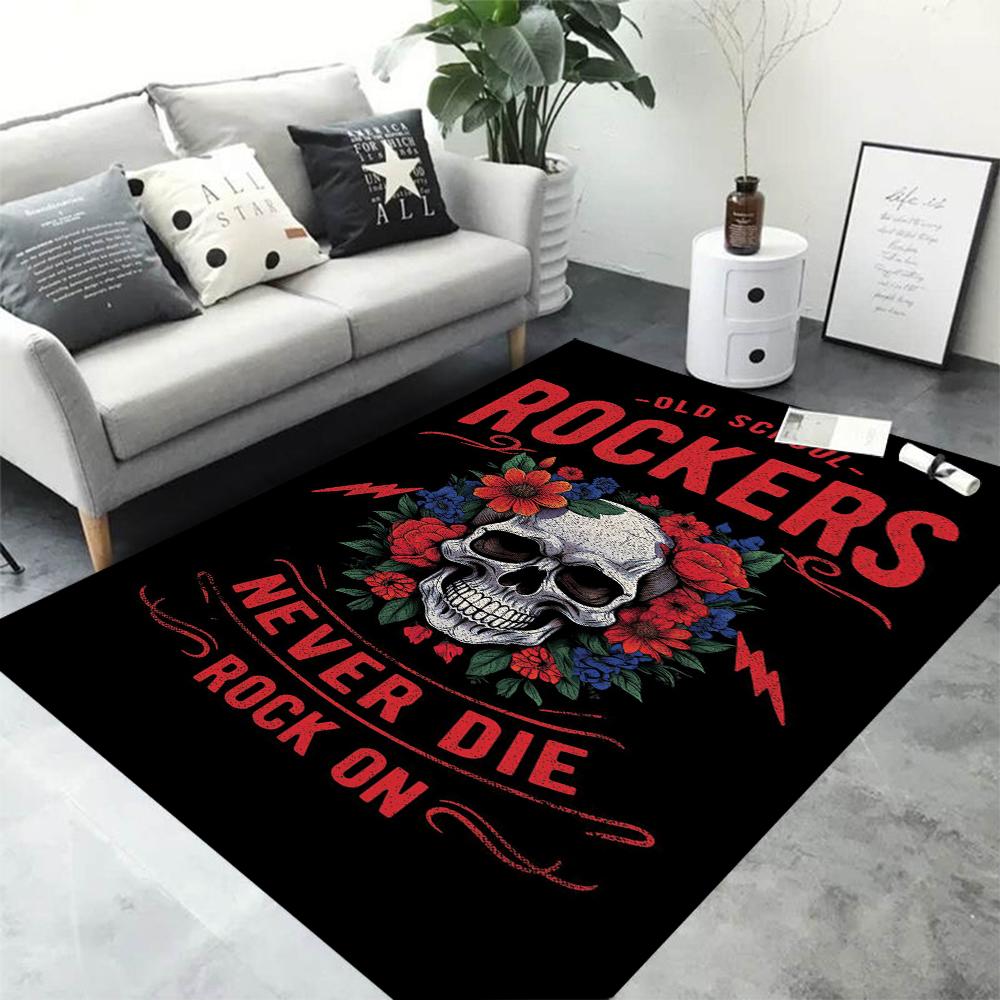 Terrifying Skull Rose Carpet for Bedroom Floor Mat Decor Living Room Carpet Bathroom Anti-slip Rugs Sofa Mat Area Rug Gift