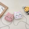 Cute Cartoon Cat Mini Shoulder Bag For Girls Lightweight Breathable Pu Material