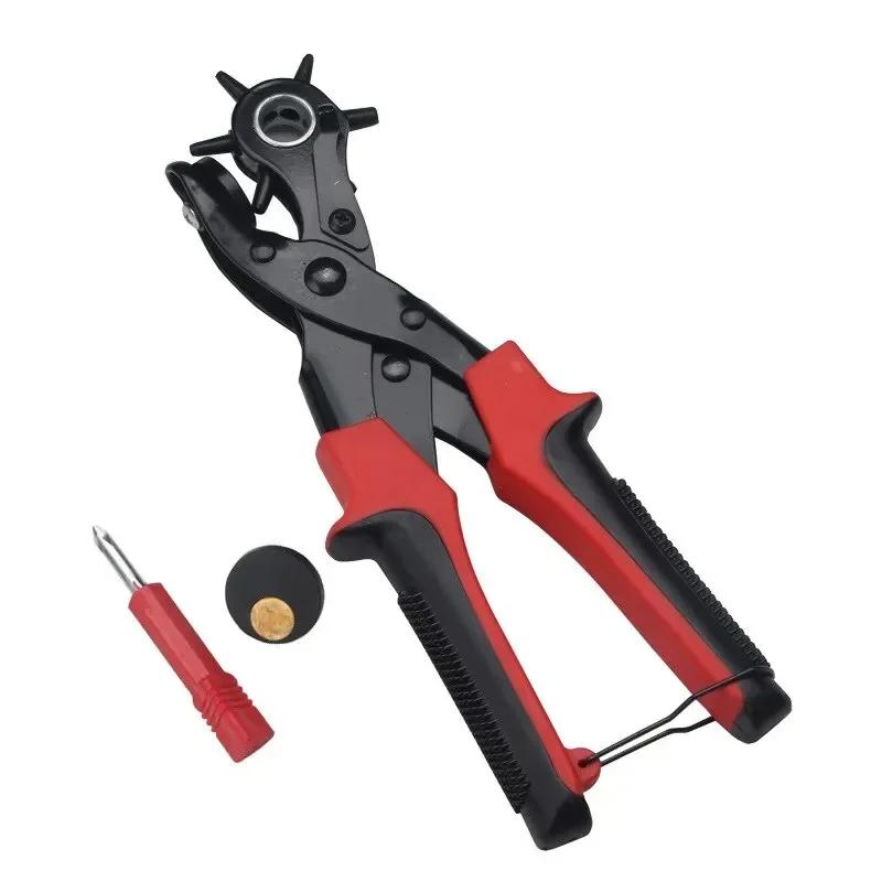 Leather Hole Punch Pliers 6 Round Hole Punch Tool For Belt DIY Craft Multipurpose Hand Punch Pliers For Paper Plastic Cardboard