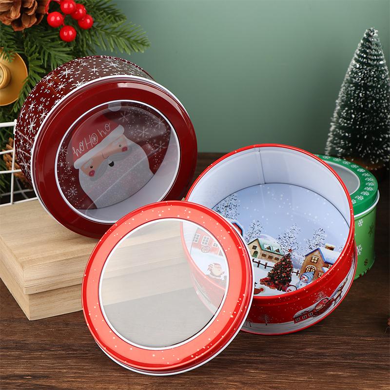 Christmas Tinplate Candy Box Santa Claus Tin Reusable Chocolate Storage Case For Gift Storage Home Cookie Packaging Box