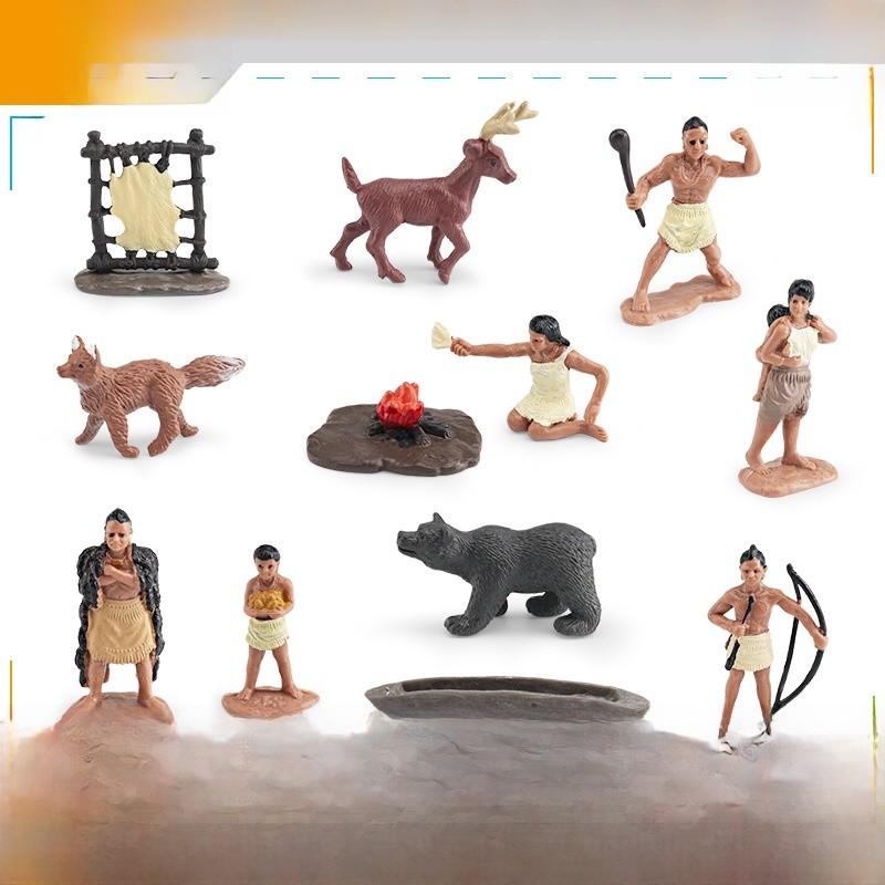 Wild West Pvc Model Figures Set With Chief And Cowboy For Kids Desk Display And Play