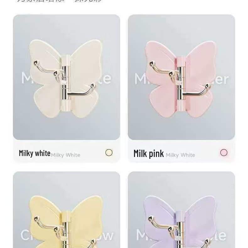 Rotatable Butterfly Hook No-Drill Adhesive Corner Wall Storage for Clothes & Hats
