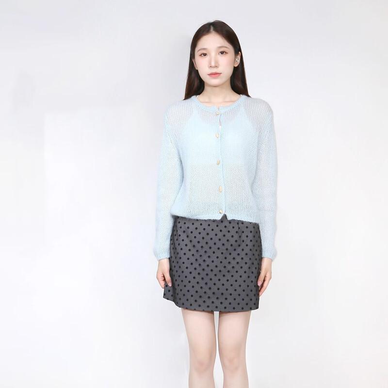 

Sweet Basil Women s Round Neck Long Sleeve Knit Cardigan Z1EA43482A L