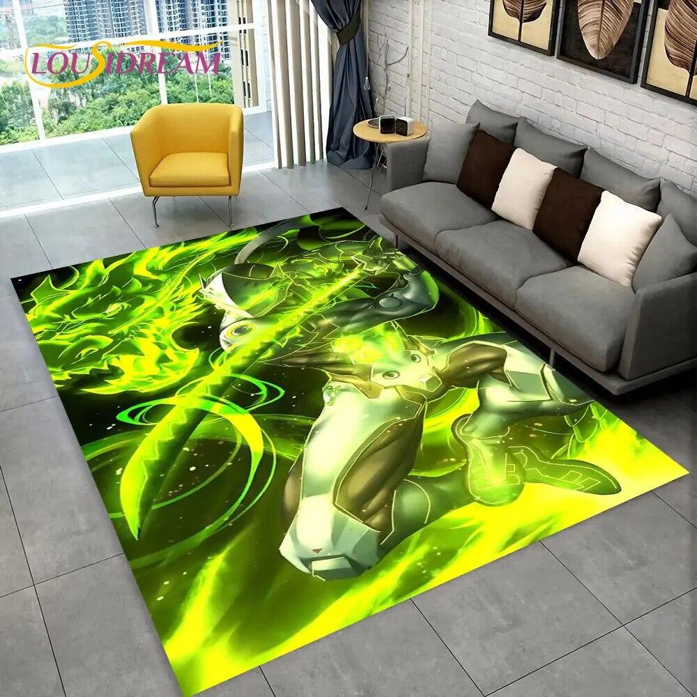 Overwatch Game Gamer DVA  Area Rug,Carpet Rug for Home Living Room Children's Bedroom Sofa Doormat Decor,kids Non-slip Floor Mat