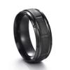 Fede in Tungsteno Nero Anelli Punk Trama d'Acciaio per Uomo Donna Scanalatura Fibra di Carbonio Anello alla Moda