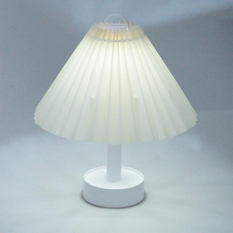Pleated Table Lamp with Soft Light Adjustable for Bedrooms Living Room and Office Desk Lampshade