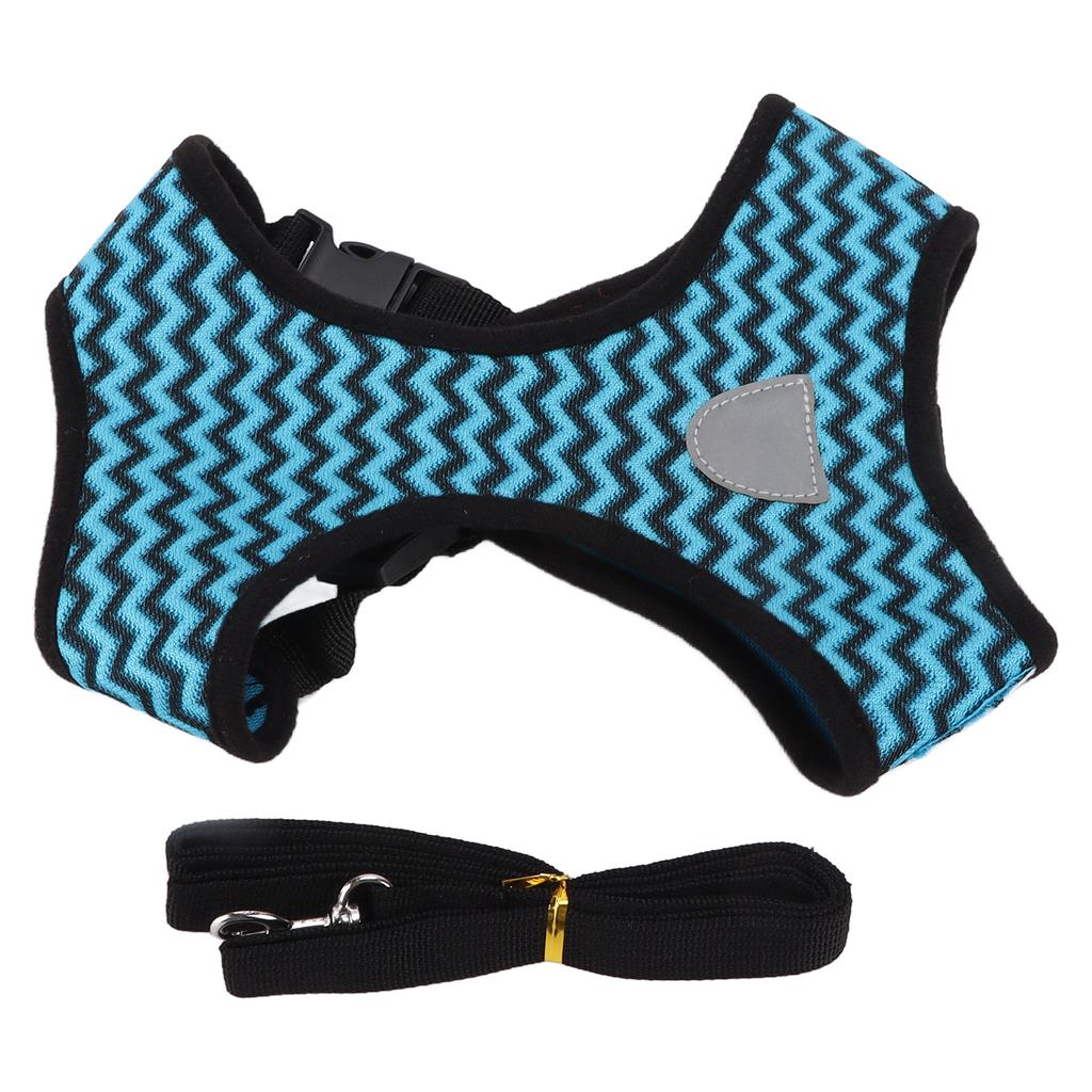 Pet Harness Reflective Pet General Harness with Traction Rope for Cats and Small and Medium Sized DogsBlue M