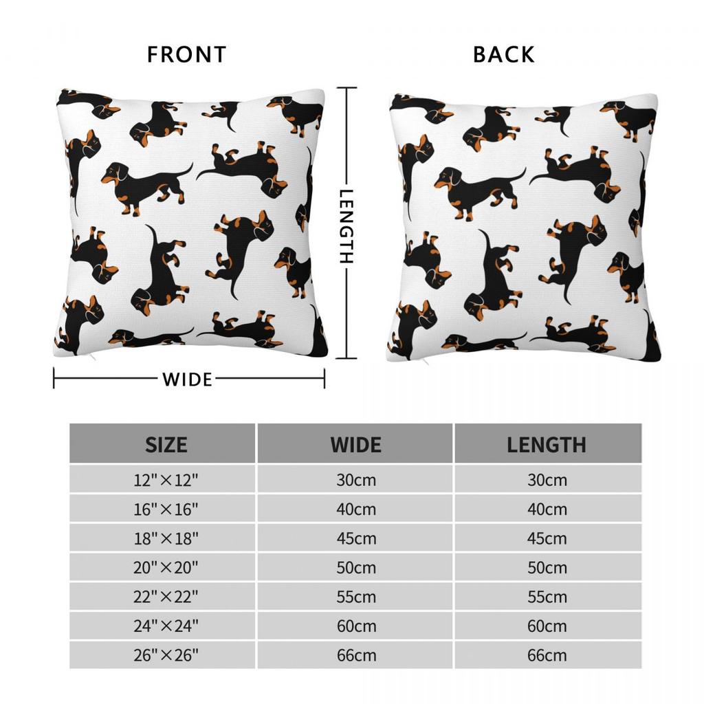 Black And Tan Dachshunds Cute Dog Pattern Pillow Cases Cushion Covers Novelty Decor Pillowcase For Home 45X45Cm