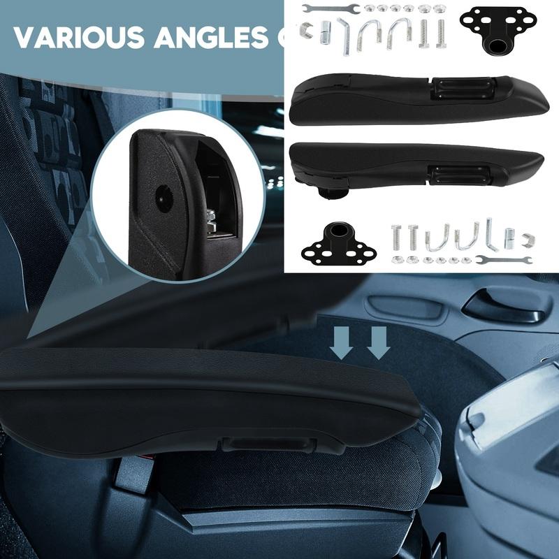 1Pair Left+Right Universal Adjustable Seat Armrest Handles Armrest Car Seat Arm Rest for Motorhome Car RV Boat Truck Van
