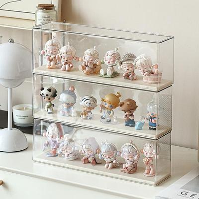 Große Transparente Acryl-Vitrine für Pop Mart Figuren - Staubdichte Aufbewahrungsbox
