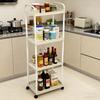 3/4-Tier Storage Cart,Multifunction Utility Rolling Cart Kitchen Storage Organizer,Mobile Shelving Unit Cart with Wheels for Bat