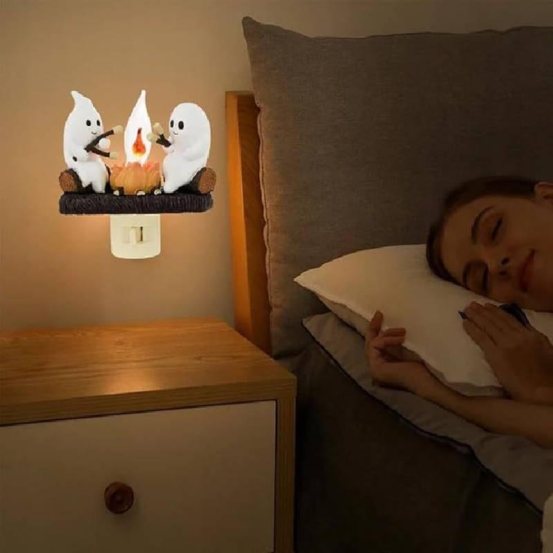 Ghost Campfire Flickering Nightlight Modern Minimalist Halloween Decor For Spooky Atmosphere