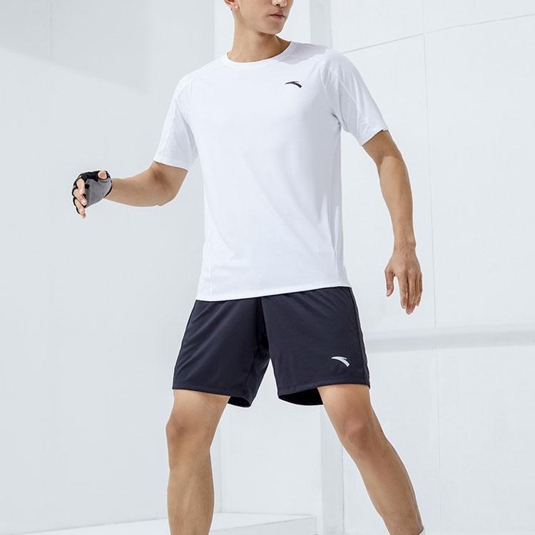 Anta Breathable Running Training Quick-Dry Shorts With Casual Sports Set Men Shorts White Black 952222201-1