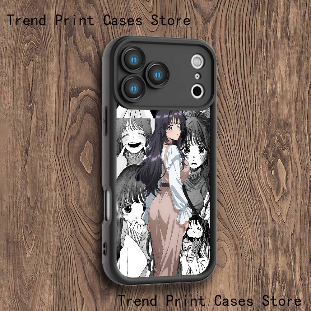 K-Kaoruko W-Waguri Чехол для телефона Для iPhone 17,16,15,14,13,12,11,Pro,Max,Plus,X,XS,SE4,E,Mini Черный Утолщенный край Чехол iPhone 11 Pro
