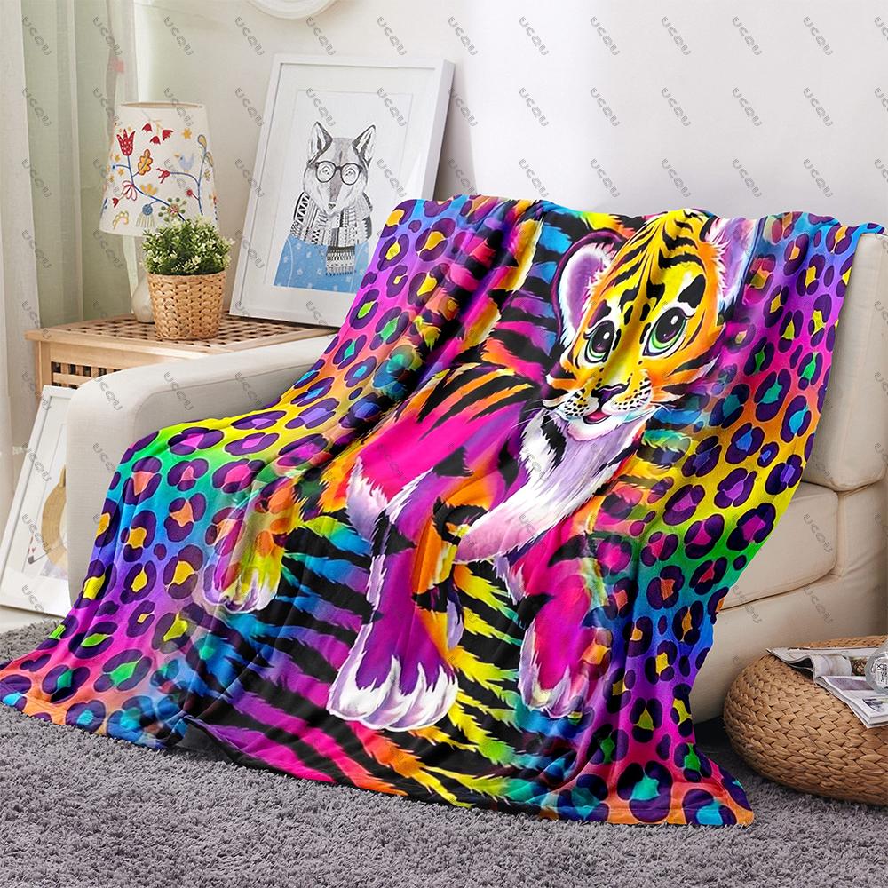 Leopard Tiger Blanket Flannel Throw Blanket Gift Lightweight Soft Couch Bed Travel Camping Office Chair Soft Warm Autumn Winter