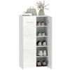 Shoe Cabinet In High Gloss, Shoe Storage with Adjustable Shelves for Hallway, Entryway, Space for 10 Pairs, White
