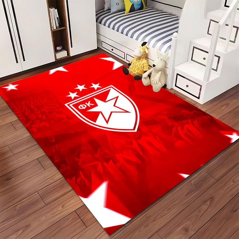 Red Star Emblem Design Carpet suitable as a non-slip mat for the living room or bedroom sofa
