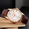 Men's Watch, Simple and Stylish, Classic Brown Leather Strap, Waterproof, Business Analog, White, Perfect Gift for High School Students