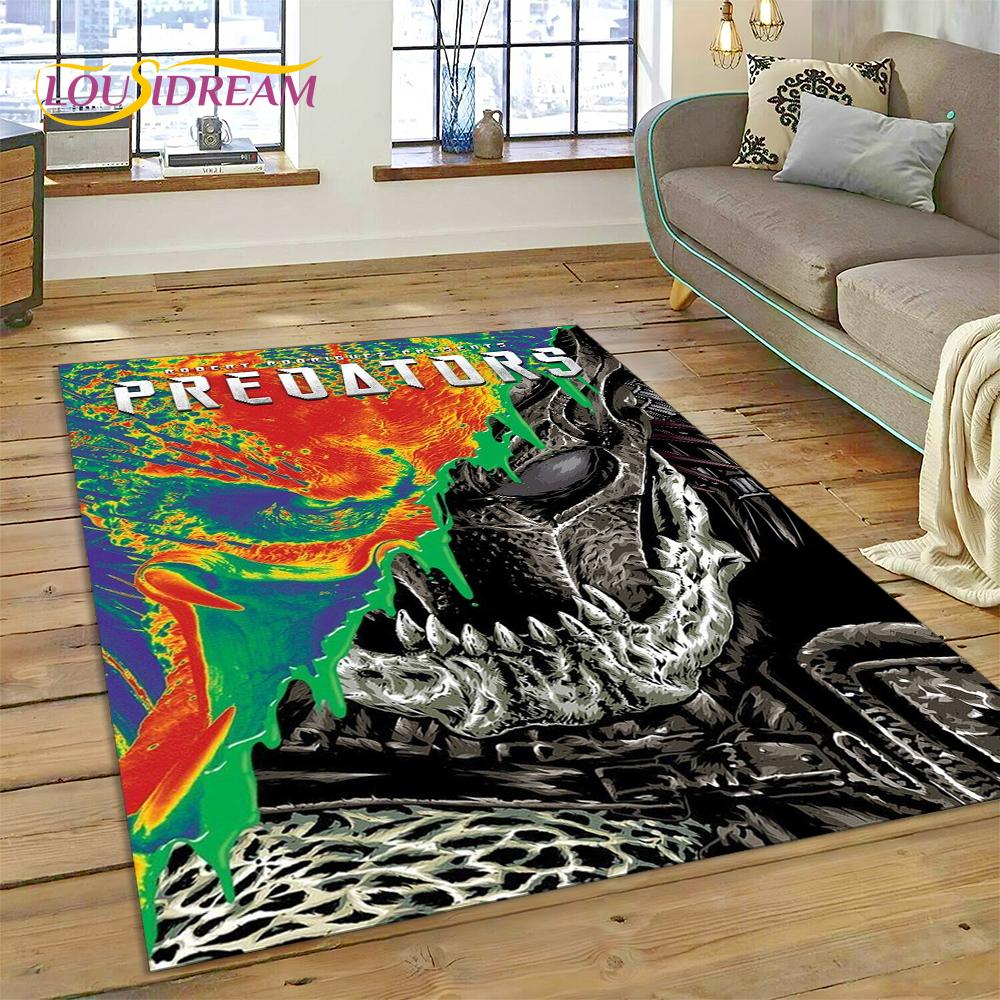 AVP Alien Vs. Tappeto Tappeto 3D Gioco del Predatore per Casa Soggiorno Camera da Letto Divano Zerbino Decorazione, Tappeto per Area Bambini Tappetino Antiscivolo Regalo