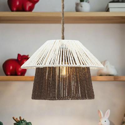 Paper Rope Lampshade Woven Chandelier Cover Light Fixture Unique Pendant