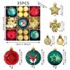 35Pcs/Set 6CM Christmas Ball Shiny Xmas Baubles Durable Xmas Ornament Ball  Home